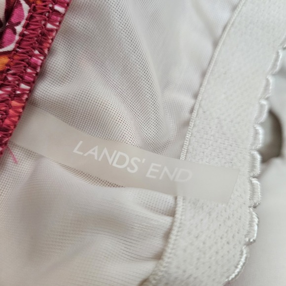 Lands' End Pink & Orange Shirred Tankini Top Size 6L Women's Swim Suit N37 - Picture 6 of 8